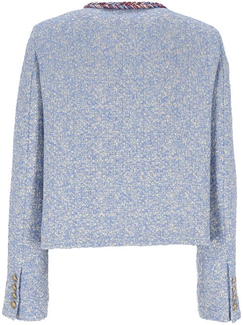 Giaccwa donna in tweed blu cielo Giada Benincasa | 16091109